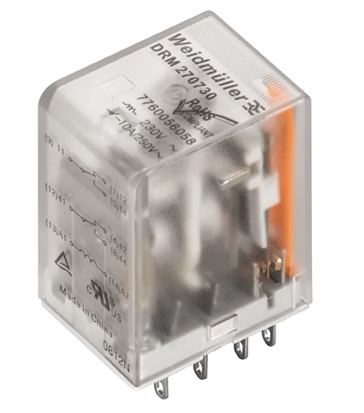 7760056051 DRM270024 Röle Kontak Sayısı: 2 Co Kontağı - Agni Flaş Altın Kaplama - Nominal Kontrol Gerilimi: 24v Dc Sürekli Akım: 10A Tak-Çıkar Bağlantı