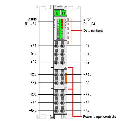 WAGO 750-450 4 Kanallı Analog Giriş Direnç Ölçümü Ayarlanabilir