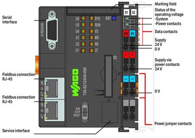 WAGO 750-8212/040-000  Kontrolör PFC200; 2.Nesil 2xETHERNET RS-232/-485 Aşırı