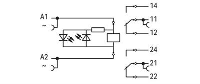 WAGO 788-548   Röle Modülü Nominal Giriş Gerilimi 115VAC 2 Değişken Kontak Sınırlayıcı Sürekli Akım 8A Manuel Çalıştırmalı Kırmızı Durum Göstergesi Modül Genişliği 15mm