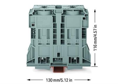 WAGO 285-1185  2 İletkenli Geçiş Klemensi 185 Mm² Sadece Dın 35 X 15 Ray İçin Gri