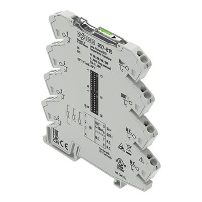 WAGO 857-815   RTD sensörler için sıcaklık sinyali şartlandırıcı; Akım çıkışı sinyali; Çıkış üzerinden güç; 6 mm modül genişliği