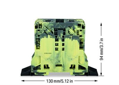 WAGO 285-147 2 İletkenli Geçiş Klemensi 50 Mm² Sabitleme Flanşlı Koyu Gri-Sarı