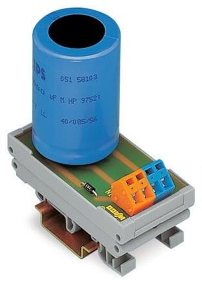 WAGO 288-824 Kapasitörlü Bileşen Modülü 1 Adet Kapasite 10mF Nominal Gerilim 24VDC 2.50mm² Gri