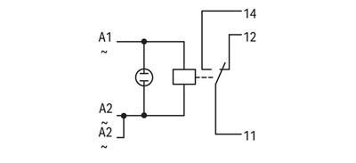 WAGO 789-508  Röle Modülü Nominal Giriş Gerilimi 230VAC 1 Değişken Kontak Sınırlayıcı Sürekli Akım 12A Kırmızı Durum Göstergesi Modül Genişliği 18mm 2.50mm² Gri