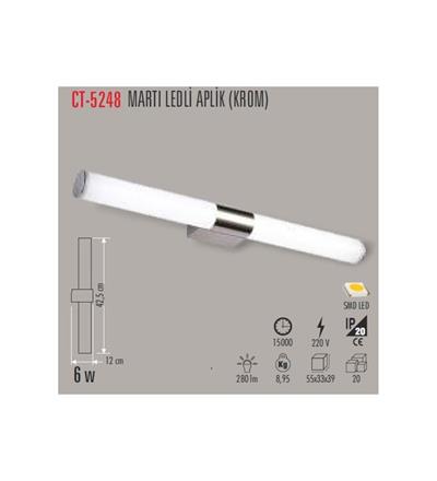 CT 5248B SAKA 6W 6400K LEDLİ APLİK KROM