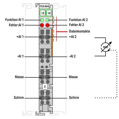 WAGO 753-454  2 Kanallı Analog Giriş 4 - 20 mA Diferansiyel Giriş