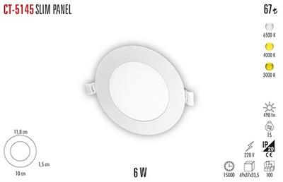 CT-5145G 6W 3200K METAL KASA GÜN IŞIĞI ECO PANEL LED