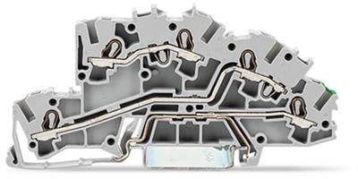 WAGO 2003-7645 Çok katlı montaj klemensi; işlem yuvalı; 2,5 mm²; L/L/PE; Push-in CAGE CLAMP®; 2,50 mm²; Gri