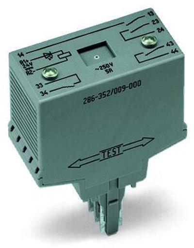 WAGO 286-352/004-000   Röle Modülü Nominal Giriş Gerilimi 24VDC 4 Normalde Açık Kontak Sınırlayıcı Sürekli Akım 5A Demiryolu Kırmızı Durum Göstergesi Modül Genişliği 25mm Gri