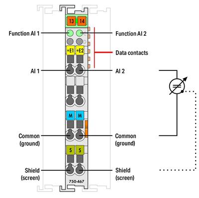 WAGO 750-467 2 Kanallı Analog Giriş 0 - 10 VDC Tek Uçlu
