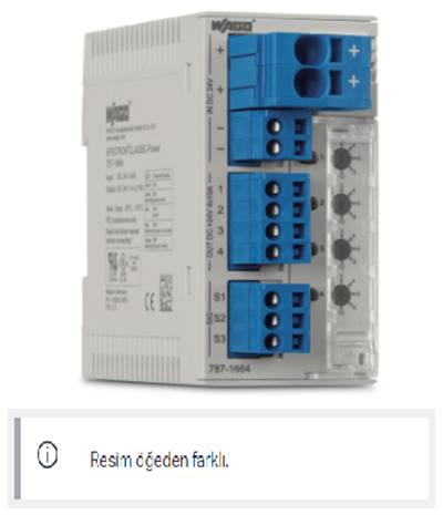 WAGO 787-1664/000-004  Elektronik Devre Kesici 4 Kanallı 24VDC Giriş Gerilimi Ayarlanabilir 2 - 10A İletişim Yeteneği Özel Konfigürasyon