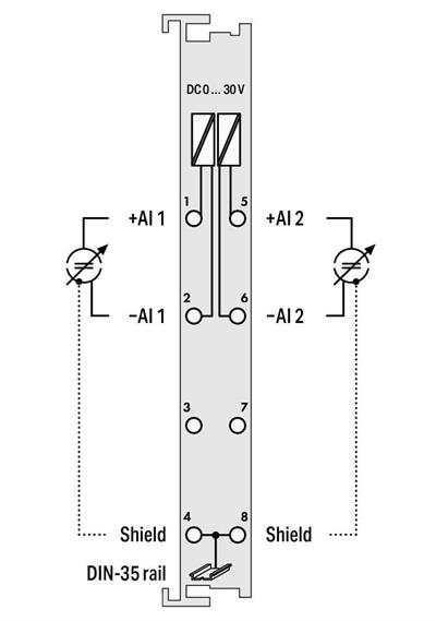 WAGO 750-483 2 Kanallı Analog Giriş 0-30 VDC Diferansiyel Giriş