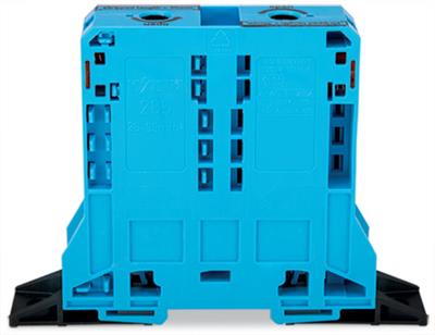 WAGO 285-184 2 İletkenli Geçiş Klemensi 95 Mm² Sabitleme Flanşlı Power Cage Clamp® Mavi