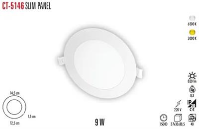 CT-5146B 9W 6500K METAL KASA LED PANEL BEYAZ