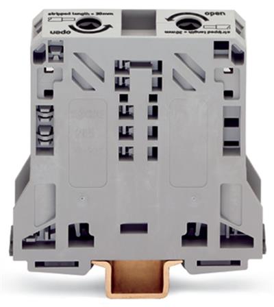WAGO 285-150 2 İletkenli Geçiş Klemensi 50 Mm Sadece Dın 35 X 15 Ray İçin Gri