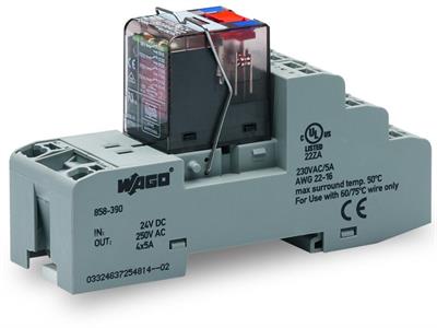 WAGO 858-391   Röle Modülü Nominal Giriş Gerilimi 220 VDC 4 Değişken Kontak Sınırlayıcı Sürekli Akım 6A Manuel Çalıştırmalı Kırmızı Durum Göstergesi Modül Genişliği 31mm 1.50mm² Gri