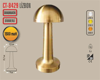 CT 8429 LİZBON ANTİK ŞARJLI MASA LAMBASI