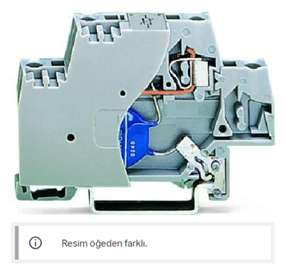 WAGO 280-502/281-587  Bileşen Klemensi İki Katlı Sonlandırma Plakalı Varistörlü DIN-ray 35x15 ve 35x7.5 İçin 2.5mm² CAGE CLAMP® 2.50mm² Gri