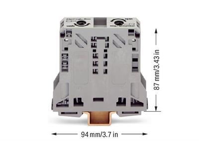 WAGO 285-150 2 İletkenli Geçiş Klemensi 50 Mm Sadece Dın 35 X 15 Ray İçin Gri