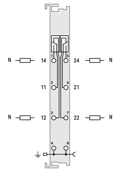 WAGO 750-514   2 Kanallı Röle Çıkışı 125 VAC 0.5A Potansiyelsiz 2 Değişken Kontak