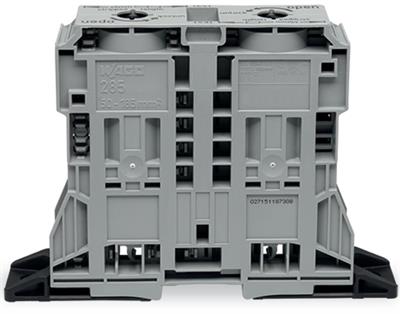 WAGO 285-1161  2 İletkenli Geçiş Klemensi 185 Mm² Sabitleme Flanşlı Power Cage Clamp® Gri