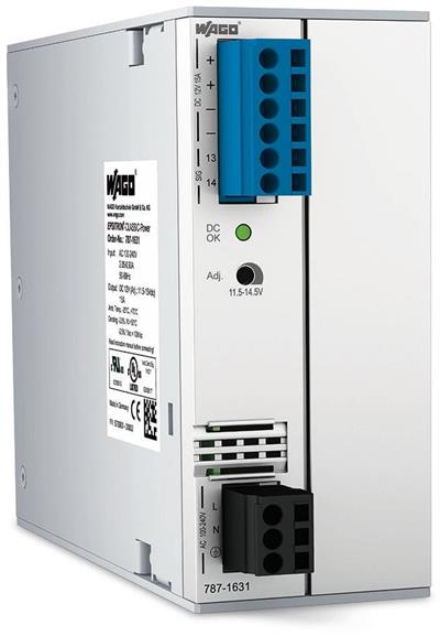 WAGO 787-1631 Anahtarlamalı Mod Güç Kaynağı Klasik 1 Fazlı 12VDC Çıkış Gerilimi 15A Çıkış Akımı TopBoost DC OK Kontak