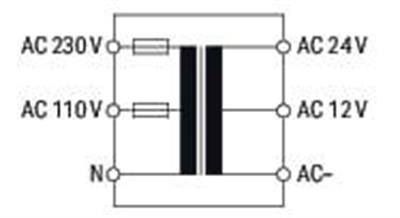WAGO 787-974  Trafo Güç Kaynağı Giriş Gerilimi 230VAC Çıkış Gerilimi 12 - 24VAC Çıkış Gücü 40VA