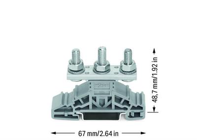 WAGO 885-306  Pabuç Bağlantılı Klemens Dın-Ray 35x15 Ve 35x7.5 İçin 3 Saplama M6 35mm² Gri