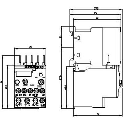 3RU2116-1AB0 1.1-1.6A Termik Röle Boy S00 Kontaktöre Direk Montajlı