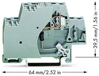 WAGO 280-502/281-594  Bileşen Klemensi İki Katlı Sonlandırma Plakalı ve DIN Raya Doğrudan Bağlantılı 1.5KE-C TVS Diyotlu 115 VAC DIN-ray 35x15 ve 35x7.5 İçin 2.5mm² CAGE CLAMP® 2.50mm² Gri