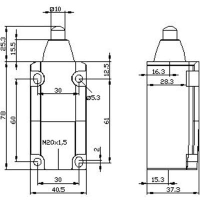 3SE5112-0CC02 1NA+1NK Plastik Nihayet Şalteri 40mm