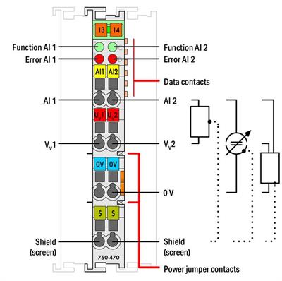 WAGO 750-470/005-000   2 Kanallı Analog Giriş 0 - 20 mA Tek Uçlu 60Hz