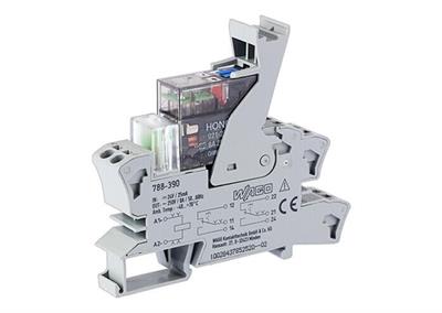 WAGO 788-390   Röle Modülü Nominal Giriş Gerilimi 24VDC 2 Değişken Kontak Sınırlayıcı Sürekli Akım 8A Demiryolu Kırmızı Durum Göstergesi Modül Genişliği 15mm