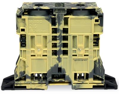 WAGO 285-1167  2 İletkenli Geçiş Klemensi 185 Mm² Sabitleme Flanşlı Koyu Gri-Sarı