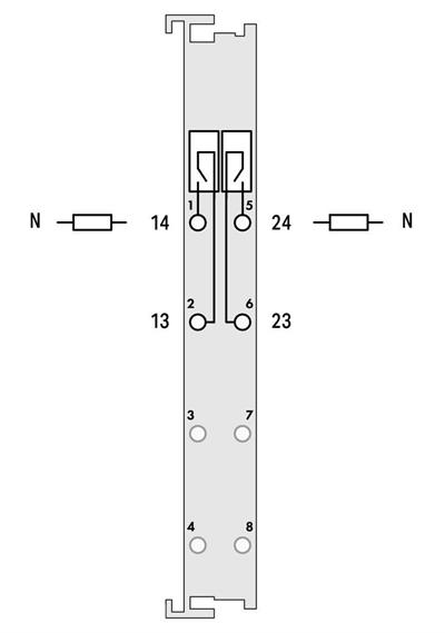 WAGO 750-513/000-001   2 Kanallı Röle Çıkışı 250 VAC 2.0A Potansiyelsiz Güç Köprü Kontaksız 2 Normalde Açık Kontak