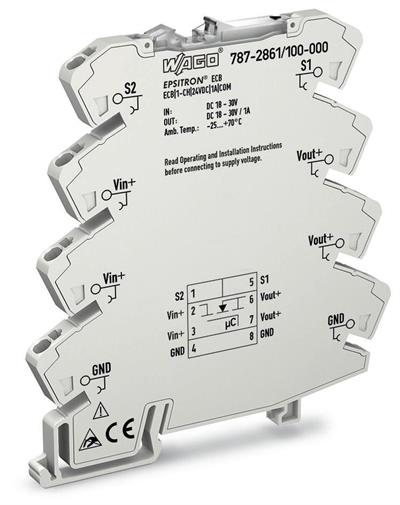 WAGO 787-2861/100-000  Elektronik Devre Kesici 1 Kanallı 24VDC Giriş Gerilimi 1A Sinyal Kontağı