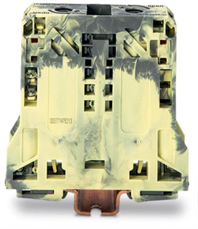 WAGO 285-151 2 İletkenli Geçiş Klemensi 50 Mm² Sadece Dın 35 X 15 Ray İçin Koyu Gri-Sarı