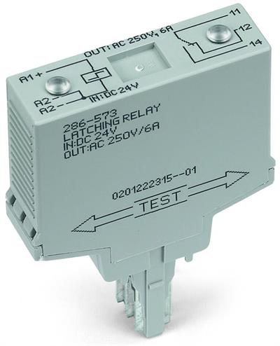 WAGO 286-573   Kilitleme Rölesi Modülü Nominal Giriş Gerilimi 24VDC 1 Değişken Kontak Sınırlayıcı Sürekli Akım 6A Kırmızı Durum Göstergesi Modül Genişliği 15mm
