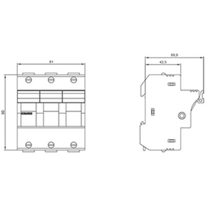 3NW7131 50A 3P Silindirik (Kartuş) SİGORTA Yuvası Ölçü 14X51