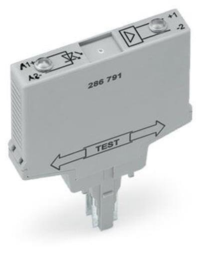WAGO 286-791   Optokuplör Modülü Nominal Giriş Gerilimi 24VDC Çıkış Gerilimi Aralığı 20 - 60VDC Sınırlayıcı Sürekli Akım 0.1A 2 Telli Bağlantı Frekans 3 kHz Kırmızı Durum Göstergesi Modül Genişliği 10mm Gri