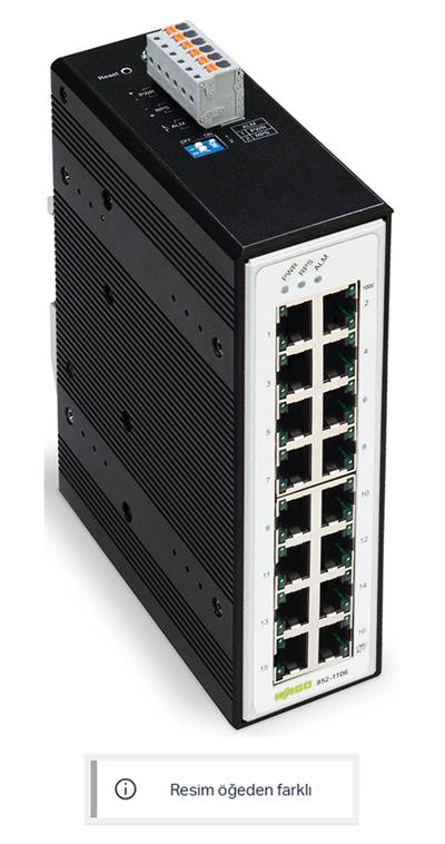 852‐1106 Endüstriyel Switch 16 Port 10/100/1000 Base-T Ethernet Switch