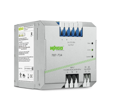 Wago 787-734 Giriş AC 90V 264V Çıkış DC 24V DC 20A Standart Epsitron Güç Kaynağı