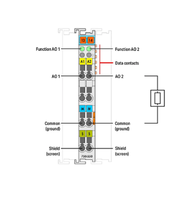 Wago 750-550 2 kanallı analog çıkış; 0 ... 10 VDC