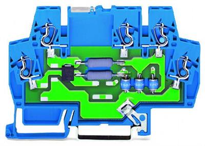WAGO 792-803  Sinyal Teknolojisi İçin Ani Dalgalanma Bastırma Modülü Nominal Gerilim 24VDC Ortak Parafudrlu 2 Sinyal Hattı İçin Simetrik Arayüzler İçin İki Kademeli Kendinden Güvenli Devreleri Korur Genişlik 6mm 2.50mm²