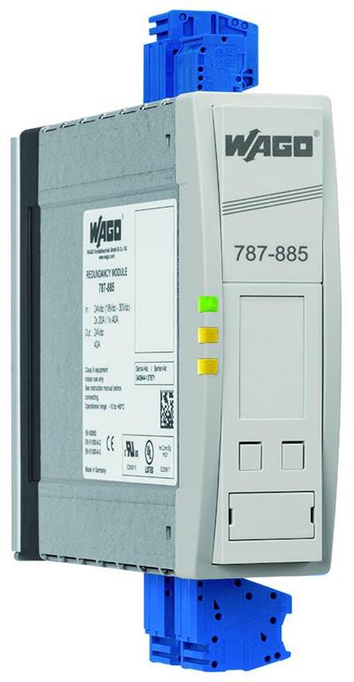 WAGO 787-885 Yedek Modül 2x24VDC Giriş Gerilimi 2x20A Giriş Akımı 24VDC Çıkış Gerilimi 40A Çıkış Akımı İletişim Yeteneği 10.00mm²