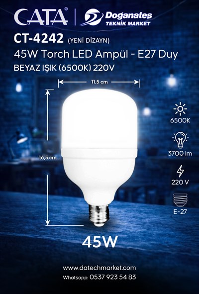 CT 4242B 45W 6400K TORCH LED AMPUL E27 (BEYAZ IŞIK)