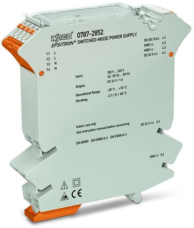 WAGO 787-2852 Anahtarlamalı Mod Güç Kaynağı 1 Fazlı 24VDC Çıkış Gerilimi 1A Çıkış Akımı