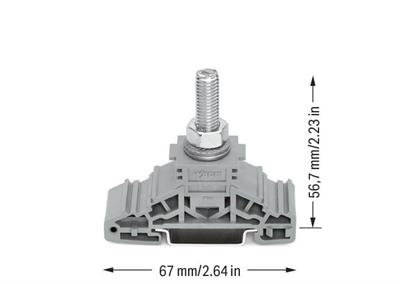 WAGO 885-108  Pabuç Bağlantılı Dın-Ray 35x15 Ve 35x7.5 İçin 1 Saplama M8 50mm² Gri