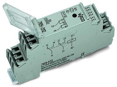 WAGO 789-312   Röle modülü Nominal Giriş Gerilimi 24VDC 2 Değişken Kontak Sınırlayıcı Sürekli Akım 8A Kırmızı Durum Göstergesi Modül Genişliği 18mm 2.50mm² Gri